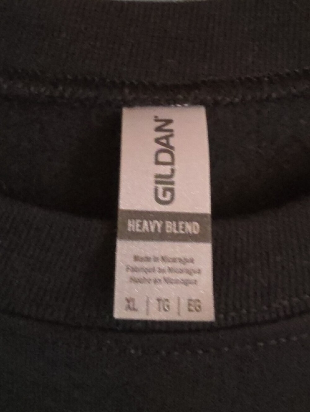 Gildan Black Crewneck with Orange and White Seasonal Text - Picture 2 of 3